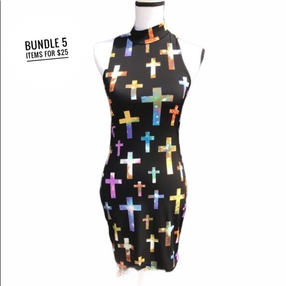 Body Central Dress Cross Pattern - Picture 1 of 7